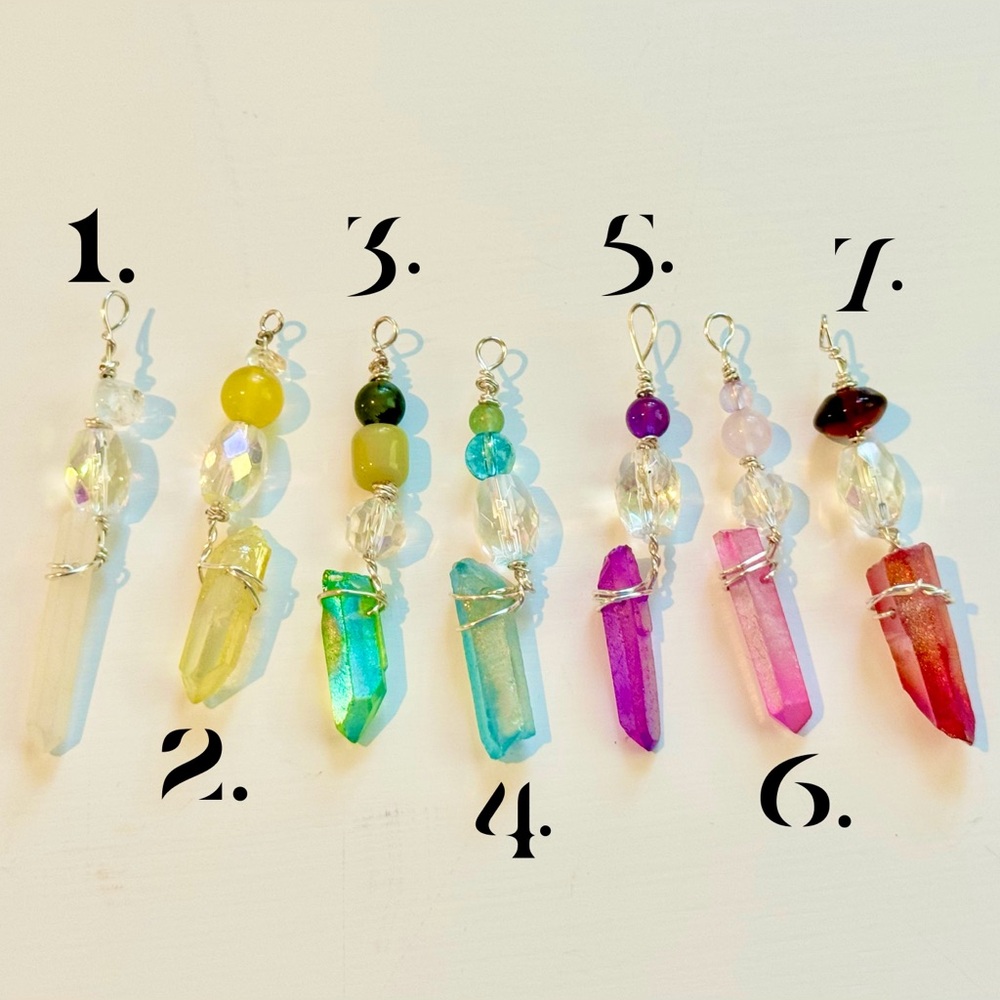 Aura Quartz Colorful Pendants (choose one)🌈✨
